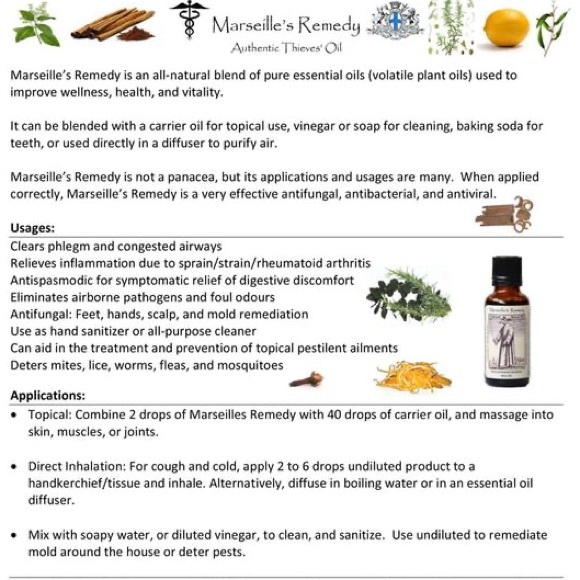 NWT Marseille’s Remedy Thieves Oil 30 ml - Picture 5 of 6